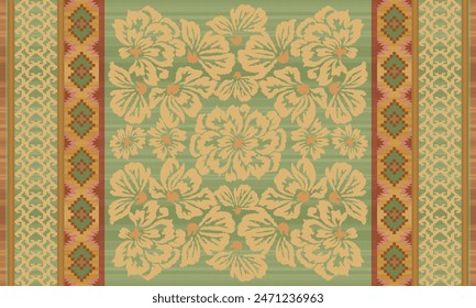 Alfombra de fondo Geométrica étnica oriental ikat patrón tradicional Diseño para el fondo, alfombra, Fondo de pantalla, ropa, envoltura, Batik, tela, Ilustración vectorial