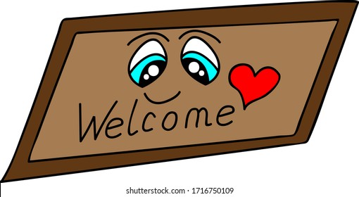 Rug with a heart glad to welcome everyone