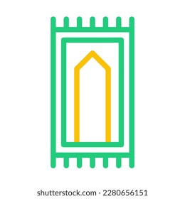 rug icon duocolor green yellow style ramadan illustration vector element and symbol perfect. Icon sign from modern collection for web.