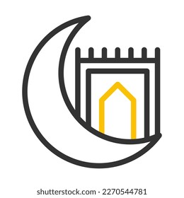 rug icon duocolor grey yellow style ramadan illustration vector element and symbol perfect. Icon sign from modern collection for web.