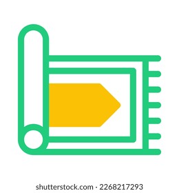 rug icon duotone green yellow style ramadan illustration vector element and symbol perfect. Icon sign from modern collection for web.