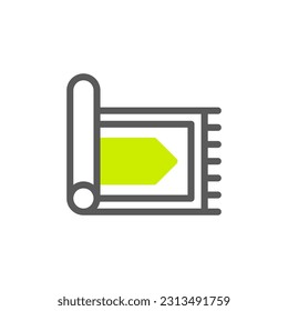 Rug icon duotone grey green colour ramadan illustration vector element and symbol perfect.