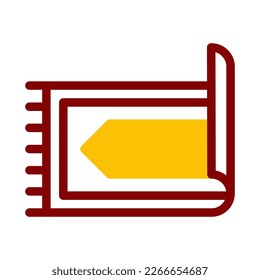 rug icon duotone red yellow style ramadan illustration vector element and symbol perfect. Icon sign from modern collection for web.