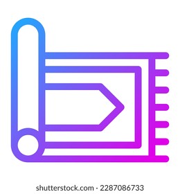 rug icon gradient purple colour ramadan illustration vector element and symbol perfect. Icon sign from modern collection for web.