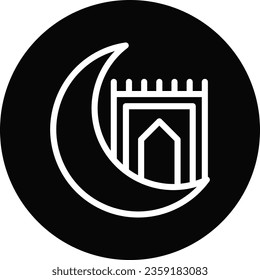 Icono de la alfombra color blanco redondeado elemento vectorial de ilustración de ramadan y símbolo perfecto.