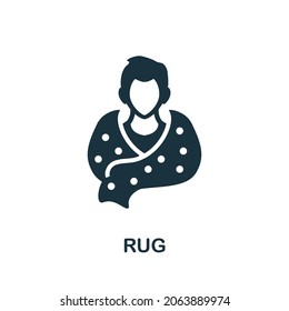 Rug icon. Monochrome sign from hospital regime collection. Creative Rug icon illustration for web design, infographics and more