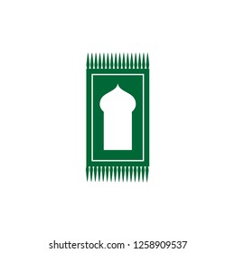 Rug Icon. Pedestal to Pray Moslem Vector Illustration. Islamic Salat Equipment.