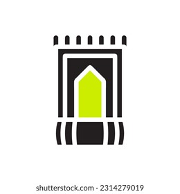 Rug icon solid black green colour ramadan illustration vector element and symbol perfect.