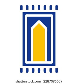 rug icon solid blue yellow colour ramadan illustration vector element and symbol perfect. Icon sign from modern collection for web.
