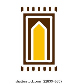 rug icon solid brown yellow colour ramadan illustration vector element and symbol perfect. Icon sign from modern collection for web.