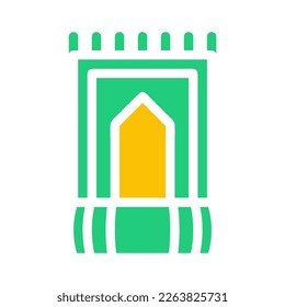 rug icon solid green yellow style ramadan illustration vector element and symbol perfect. Icon sign from modern collection for web.