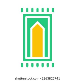 Teppichsymbol solide grün-gelbe Stil ramadan Vektorelement und Symbol perfekt. Symbol aus der modernen Kollektion für Web.