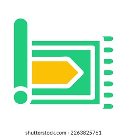 Teppichsymbol solide grün-gelbe Stil ramadan Vektorelement und Symbol perfekt. Symbol aus der modernen Kollektion für Web.