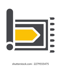 rug icon solid grey yellow style ramadan illustration vector element and symbol perfect. Icon sign from modern collection for web.