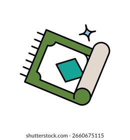 Icono de alfombra con fondo blanco Ilustración de stock de Vector