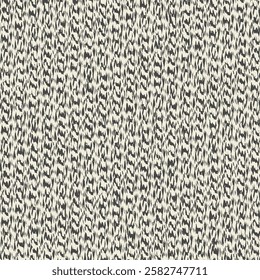 A rug made from hand-woven jute or cotton fibers. Coarse variegated carpet in black and white. Rough knit fabric texture. Abstract seamless. Vector artwork.