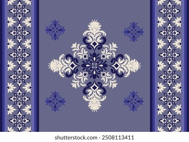 Rug pattern, carpet design Navajo Boho tribal,carpet pattern flora, motif,grometric. Rug design elegance, decor living dining room,bedroom. Rug pattern blanket, Woven carpet illustration purple color.