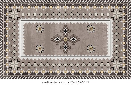 Patrón de alfombra, diseño de alfombra Navajo Boho, American, textura tribal, patrón de alfombra, flora, motivo, grométrico. Elegancia de diseño de alfombra, decoración interior, diseño de patrón de alfombra para almohada, manta, ilustración de alfombra tejida.