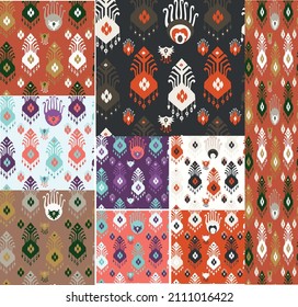 rug pattern.Ikat geometric folklore ornament. Arabesque ancient art. Tribal ethnic texture. Spanish motif on the carpet. Aztec style. Indian rug. Gypsy, Mexican embroidery.