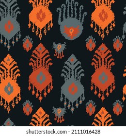 patrón de alfombra.Ornamento de folclore geométrico Ikat. Arte antiguo árabe. Textura étnica tribal. Motivo español en la alfombra. Estilo azteca. Alfombra india. Borde gitano, mexicano.