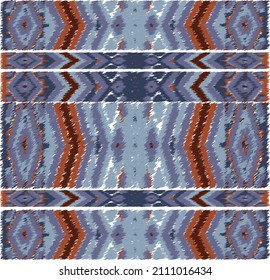 patrón de alfombra.Ornamento de folclore geométrico Ikat. Arte antiguo árabe. Textura étnica tribal. Motivo español en la alfombra. Estilo azteca. Alfombra india. Borde gitano, mexicano.