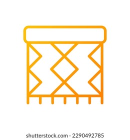 Rug pixel perfect gradient linear vector icon. Home decor. Entryway carpeting. Front door mat. Furniture store. Thin line color symbol. Modern style pictogram. Vector isolated outline drawing