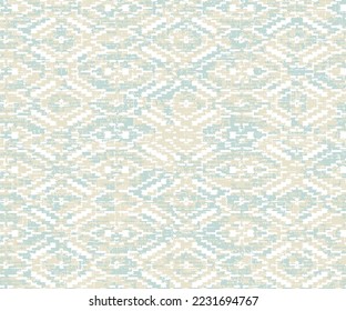 Rug seamless texture with ethnic pattern, fabric texture, grunge green background, boho style pattern, 3d illustration