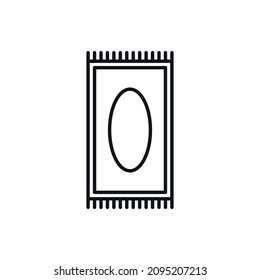 Rug simple line vector icon.