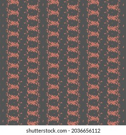 Rug with stripes, patches and stitches in reddish and black. Abstract vector.