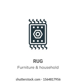 Rug vector icon on white background. Flat vector rug icon symbol sign from modern furniture & household collection for mobile concept and web apps design.