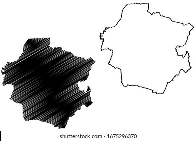 Rugaji Municipality (Republic of Latvia, Administrative divisions of Latvia, Municipalities and their territorial units) map vector illustration, scribble sketch Rugaji map
