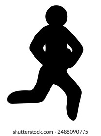 Rugby 7. Silhouette. The athlete takes possession of the oval ball and runs. Vector illustration. A man plays the team sports game Rugby. Isolated white background. Idea for web design. 