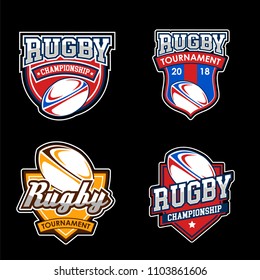 Rugby American Badge Logo Sport