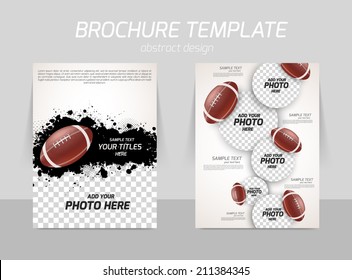 Rugby American Football Back And Front Flyer Template Design