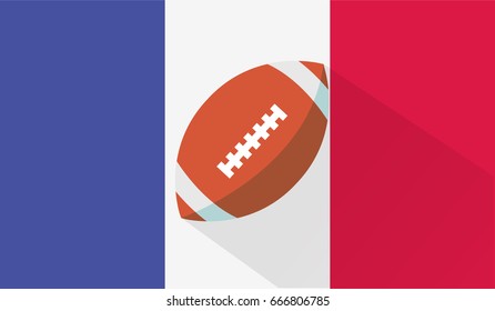 rugby / american football ball with france flag background