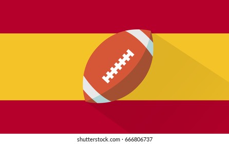 rugby / american football ball with spain flag background