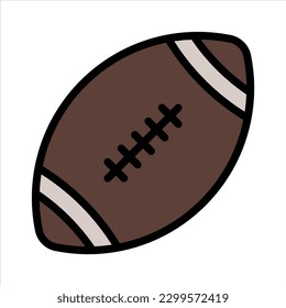 Rugby American Football Simple Line Icon Symbol