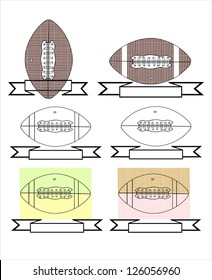 Rugby and american football symbols for mascots or sports design