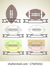 Rugby and american football symbols for mascots or sports design