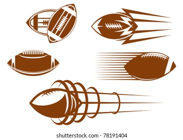 Rugby and american football symbols for mascots or sports design, such a logo. Jpeg version also available in gallery