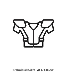 Rugby Armor Outline Icon Vector Illustration