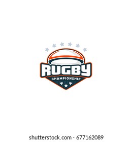 Rugby badge. Sport logo. Vector illustration.