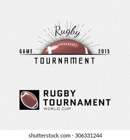 Rugby badges logos and labels can be used for design, presentations, brochures, flyers, sports equipment, corporate identity, sales