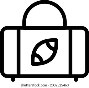 rugby bag vector thin line icon