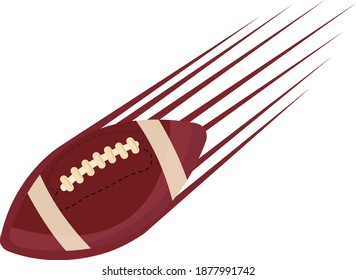 Rugby ball in the air, illustration, vector on white background
