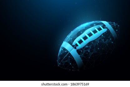 A rugby ball and American Football. Low poly model design. 3d Vector illustration