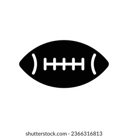 Rugby ball, American football Sport icon. Athletic equipment, fitness activity. solid, glyph style pictogram for mobile, app, and web symbol. Vector illustration. Design on white background. EPS 10