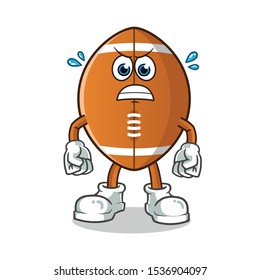 rugby ball angry cartoon vector mascot illustration