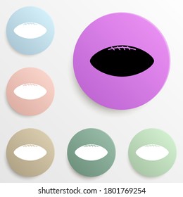 rugby ball badge color set. Simple glyph, flat vector of web icons for ui and ux, website or mobile application