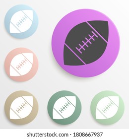 rugby ball badge color set. Simple glyph, flat vector of web icons for ui and ux, website or mobile application
